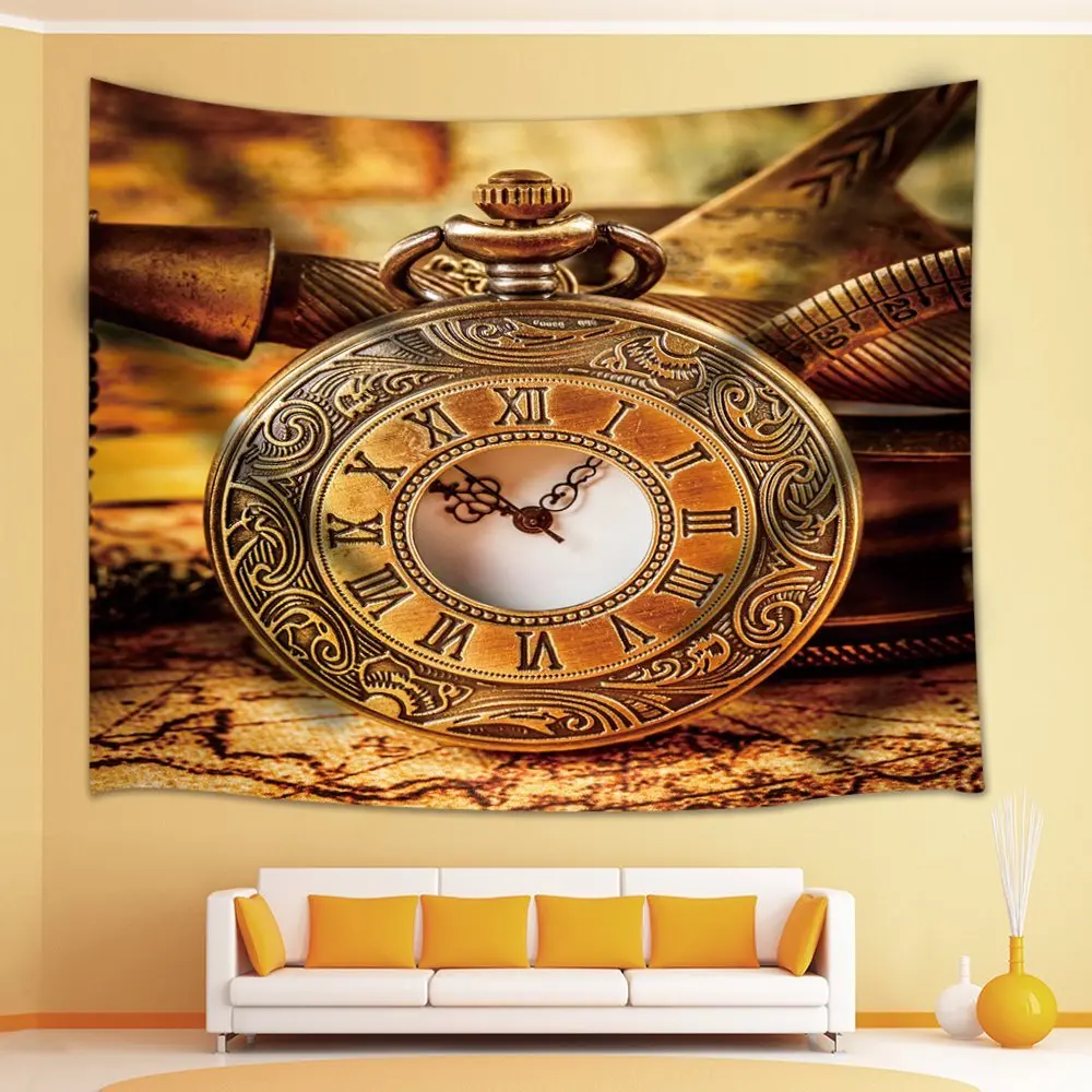 

Europe Clock Tapestry Home Decor Art Wall Tapestry for Bedroom Living Room Dorm Wall Blankets