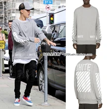 2016 new Fashion trend off white justin bieber thermal men fashion sweatshirt