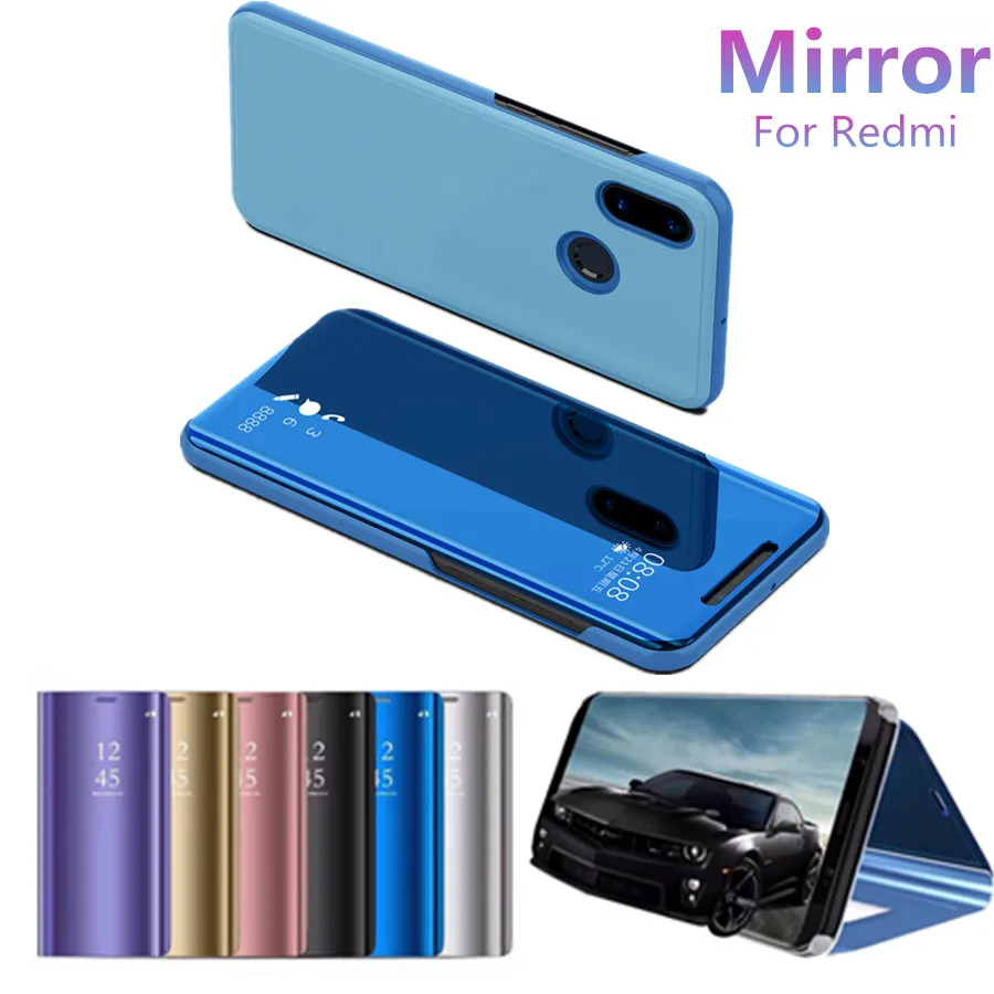 

Luxury Mirror Clear View Case For Xiaomi Redmi Note 7 6 4 4X 5 Plus 6 Pro 7 S2 Y2 6A 5A note6 case Full Leather Flip Stand Cover