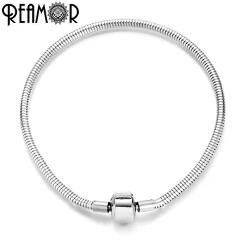 

Reamor On Sale 5pcs Stainless Steel Snake Chain Link Bracelet Fit DIY European Charm Bracelet Bangle Women Jewelry Making