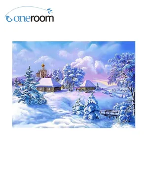 

64-45 Needlework Craft Full Embroidery DIY Quality Counted Cross Stitch Kit 14 ct Oil painting Winter Cabins