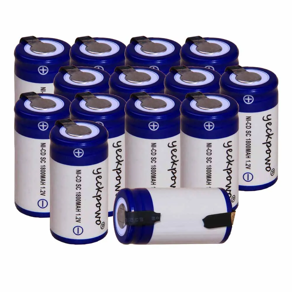 Низкая цена 14 шт. SC батарея 1,2 В батареи перезаряжаемые 1800 мАч nicd для механические инструменты akkumulator