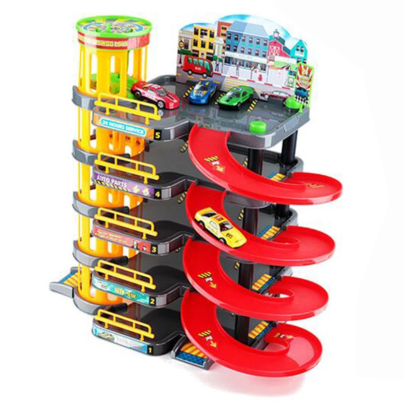 4-история вагон для стоянки игрушка многослойный вагон модели больших размеров для детей игрушка набор мальчик Гоночная машина подарочные игрушки