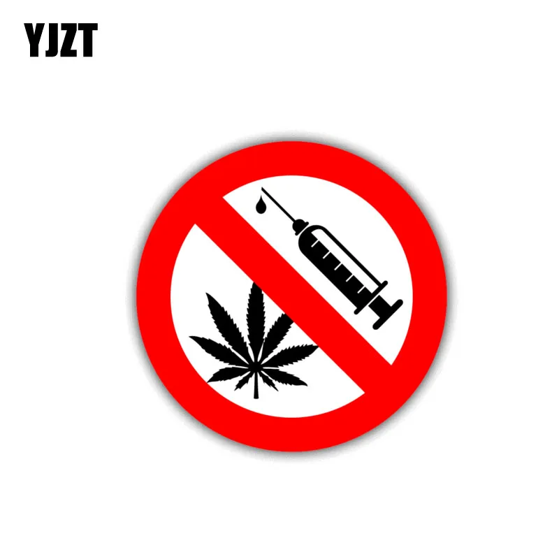

YJZT 10CM*10CM Warning Car Sticker PVC No Drugs Danger Decal 12-1448