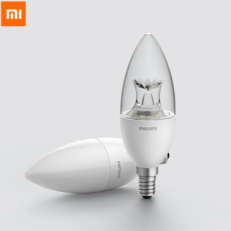 

Original Xiaomi Smart Candle Shape LED Bulb E14 Bulb Light 3.5W 0.1A 50/60Hz WiFi Remote Control by Mi Home App Group Control