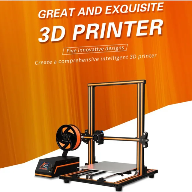 Special Price 11.8" x 11.8" x 15.7" Pro Printing Large Print Size Full Color DIY Assembled Nozzle Heat Bed 3D Printer DJA99