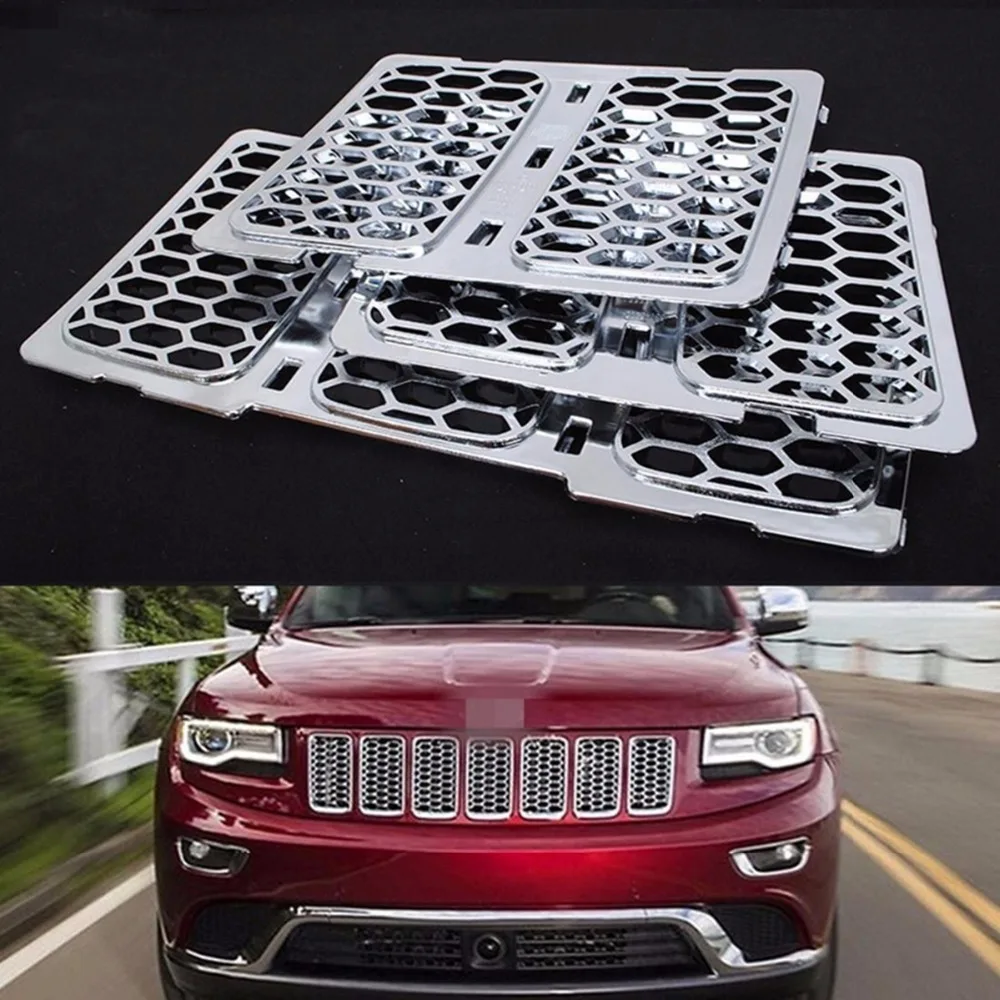 Front Chrome Honeycomb Mesh Grille Grill Inserts Trim For Jeep Grand Cherokee 2014 2015 цена Front Chrome Honeycomb Mesh Grille Grill Inserts Trim For Jeep Grand Cherokee 2014 2015 цены онлайн