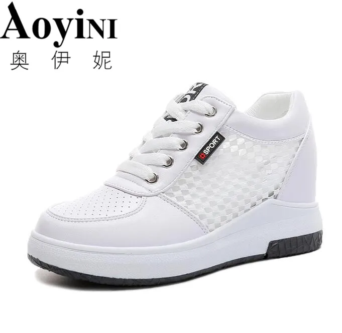 

2018 Fashion Women Casual Shoes Summer Comfortable Breathable Mesh Flats Female Platform Shoes Woman Krasovki Tenis Feminino