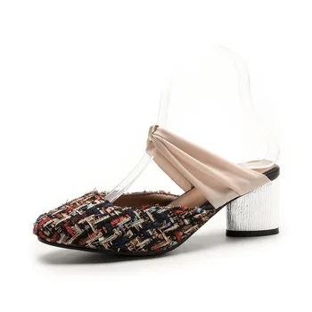 

The new summer 2018 half slippers female small pure and fresh and thick with party with 31 female sandals 18417-46 yards