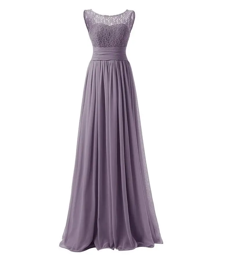 21 Colors Lace Sleeveless Long Bridesmaid Dress