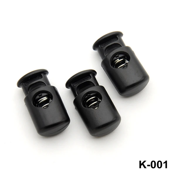 Free shipping 100pcs black plastic ball cord lock toggles plastic stoppers for 7mm cord K-001
