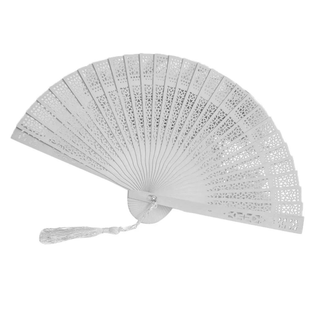 Wedding Hand Fragrant Party Carved Bamboo Folding Fan Chinese Style Wooden. 