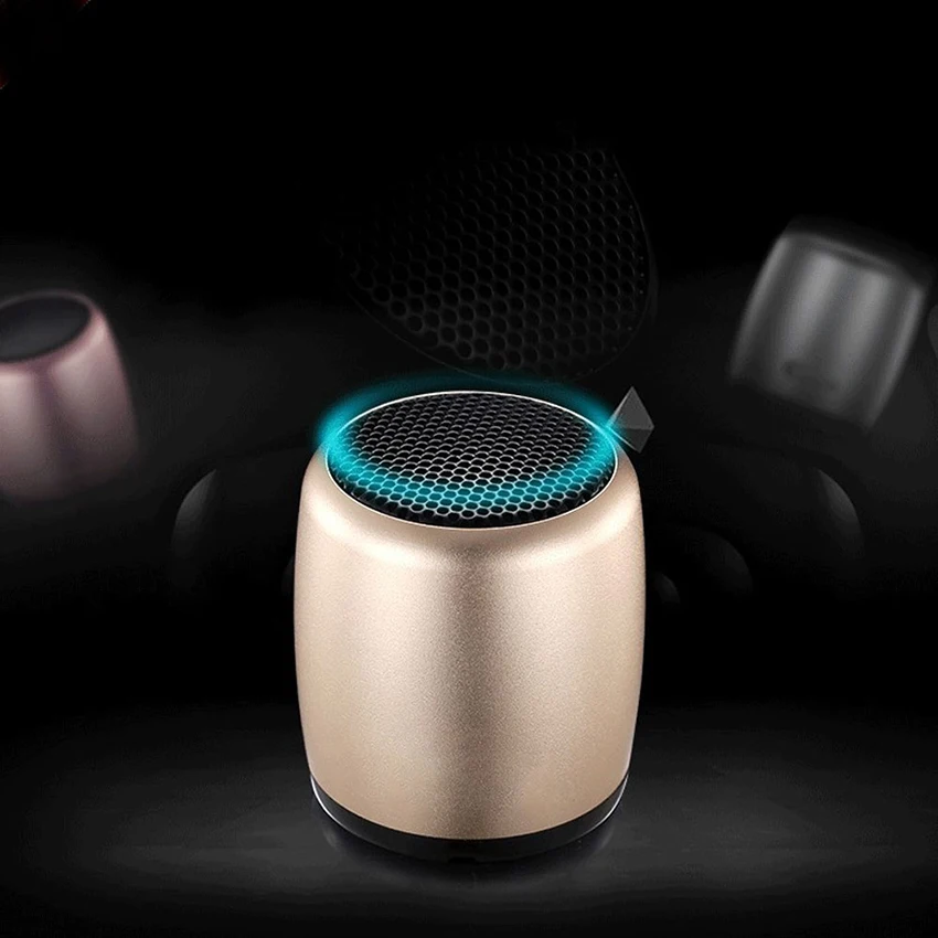 Aimitek Mini Wireless Speaker Small Pocket Size gold-12