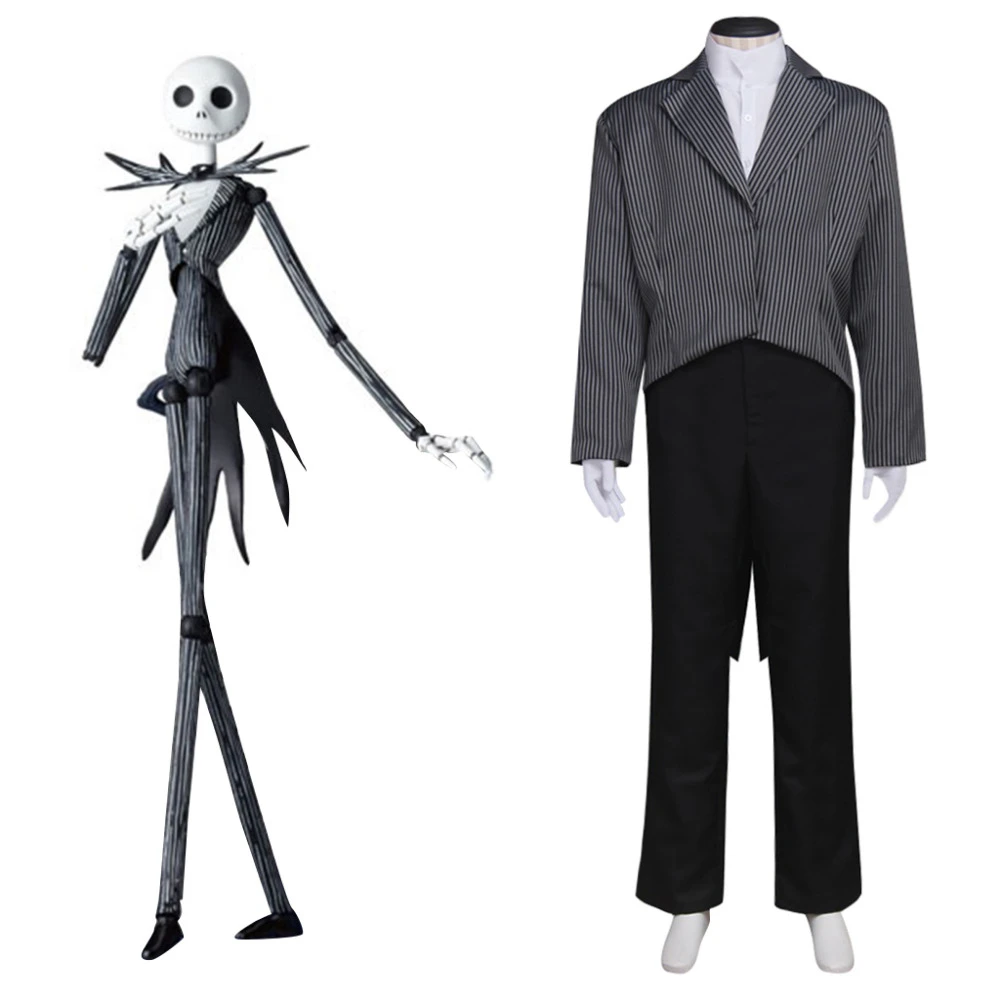 ナイトメアー ビフォア クリスマスジャック スケリントンコスプレ衣装スーツ大人のハロウィン衣装コスプレ Jack Skellington Cosplay Costume Cosplayadult Halloween Costumes Aliexpress