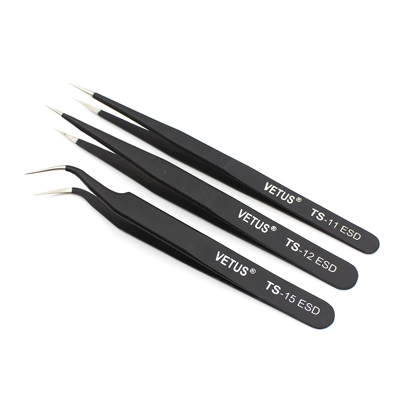 

Anti Static Steel ESD Tweezer Ultra Fine Stainless Steel Tweezers for Eyelash Extensions Digital Product Repair Maintenance