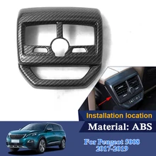 Автомобильный Стайлинг заднее вентиляционное отверстие Блестки для peugeot 3008 5008- автомобильные задние блестящие выпускные Накладки Внутренние украшения Аксессуары
