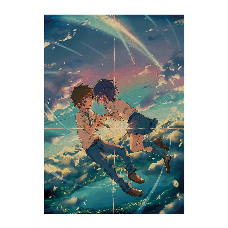 

Japanese Cartoon Comic movie film /Your name 02/kraft paper/Wall stickers/bar poster/Retro Poster/decorative painting 51x35.5
