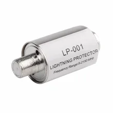 Protector de iluminación, dispositivos de protección pararrayos de TV por satélite Coaxial, pararrayos de antena satelital, 5-2150 MHz, venta al por mayor