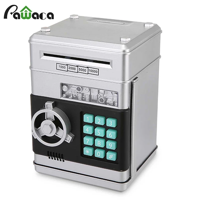 

Electronic Piggy Bank ATM Password Money Box Cash Coins Saving Box ATM Bank Safe Box Auto Scroll Paper Banknote Gift for Kids
