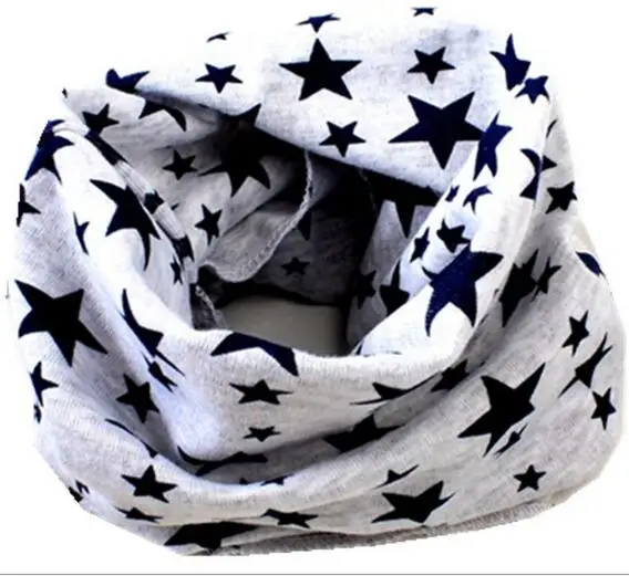 gray star Новинка; сезон осень-зима; шарф из хлопка для девочек; Детский шарф; нагрудный шарф для мальчиков и девочек с круглым кольцом; милый детский шарф с воротником; Bufandas - Цвет: gray star