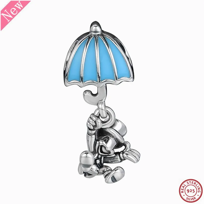 

Desney Blue Enamel Jiminy Cricket Dangle Charm Beads for Women Jewelry Making DIY Fit PANDORA Charms Silver 925 Original FL825