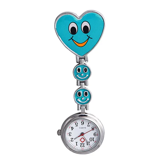 New Retro Gift Pocket Watch Women's Smiling Face Heart Clip-On Pendant Nurse Bro New Retro Gift Pocket Watch Women's Smiling Face Heart Clip-On Pendant Nurse Bro