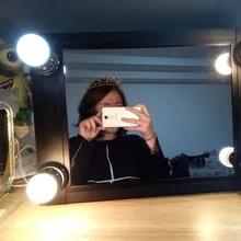 Новинка Тип мешок косметическое зеркало с 4 огни регулируемая Красота косметичку зеркало черный 44x33 см размер