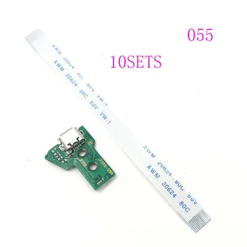 

10sets For PS4 Controller Charging Socket Port Circuit Board+Flex Ribbon Cable 12Pin 055 For Sony PS4