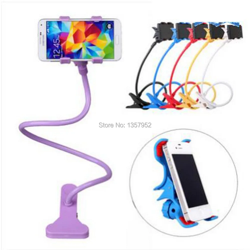 Cell Phone clip holder stand gooseneck clip clamp mount on