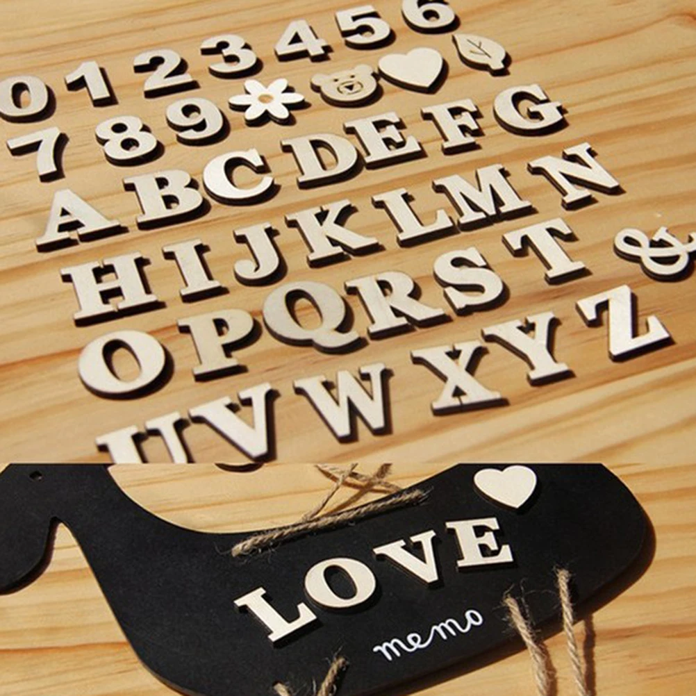 1Set Photography Props DIY English Letters Numbers Wooden Wedding Party Home Paste Decoration Crafts|crafts diy|craft decorationcraft wooden numbers