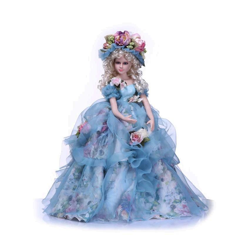 

New long hair BJD/SD simulation baby girl dolls with pasted hair victorian doll decoration silicone reborn baby doll