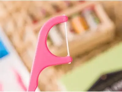 Perfect 25 pcs Dental Flosser Plastic Pink+White Oral Hygiene Teeth Tooth Cleaning Dental Floss Pick Peeling Stick Retail Package jk17 3