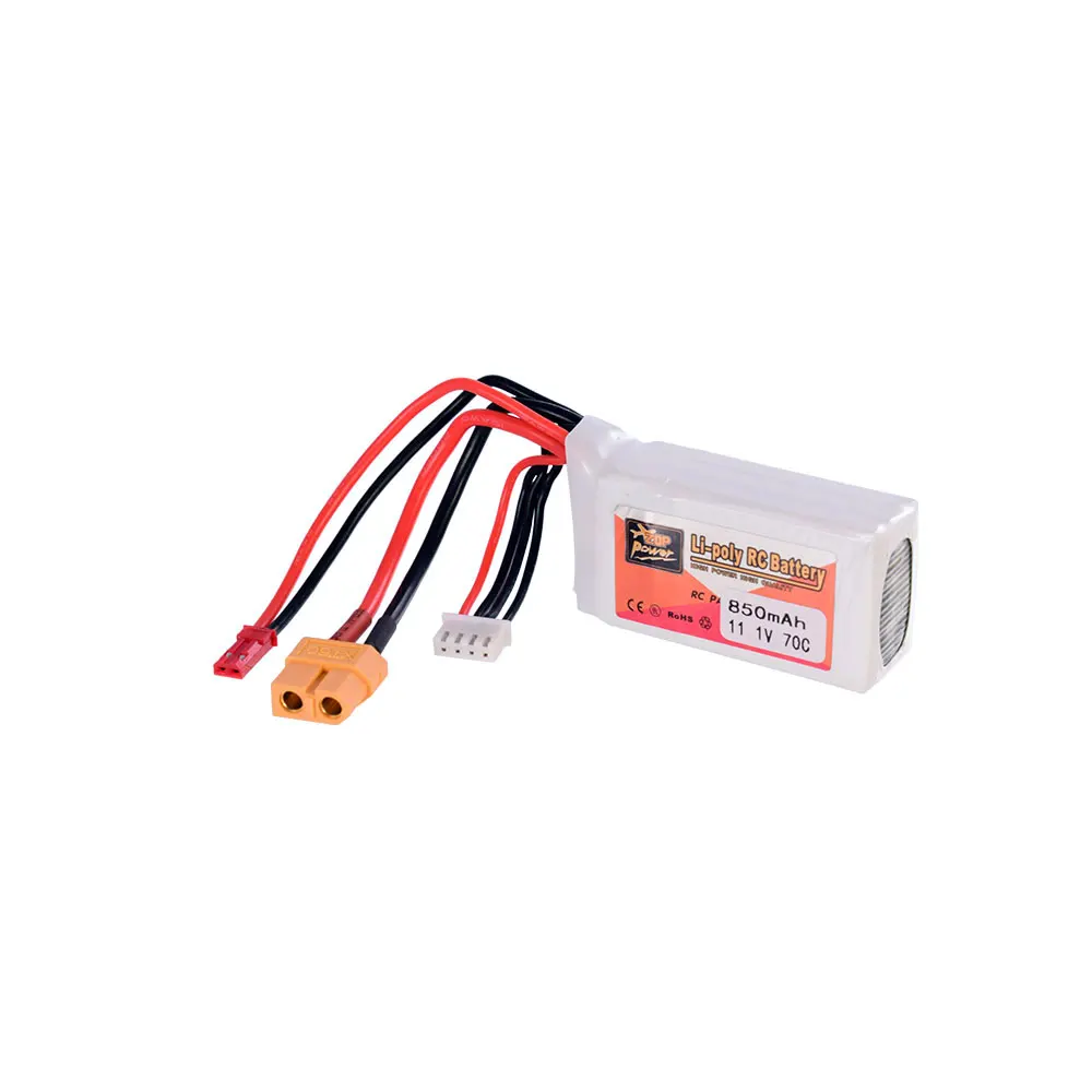 ZOP Мощность 7 4 V 11 1 850 мА/ч 70C 2S Lipo Батарея JST XT60 штекер Замена для беспилотный