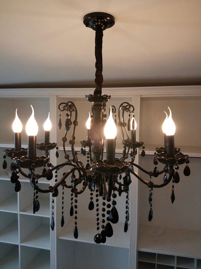 Modern Black Chandelier Bedroom Classical Crystal Chandeliers Vintage