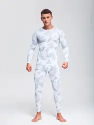 Мужская белая термобелье комплект мужские кальсоны компрессионная одежда MMA Rashgard мужской спортивный термобелье тренировочный комплект 4XL