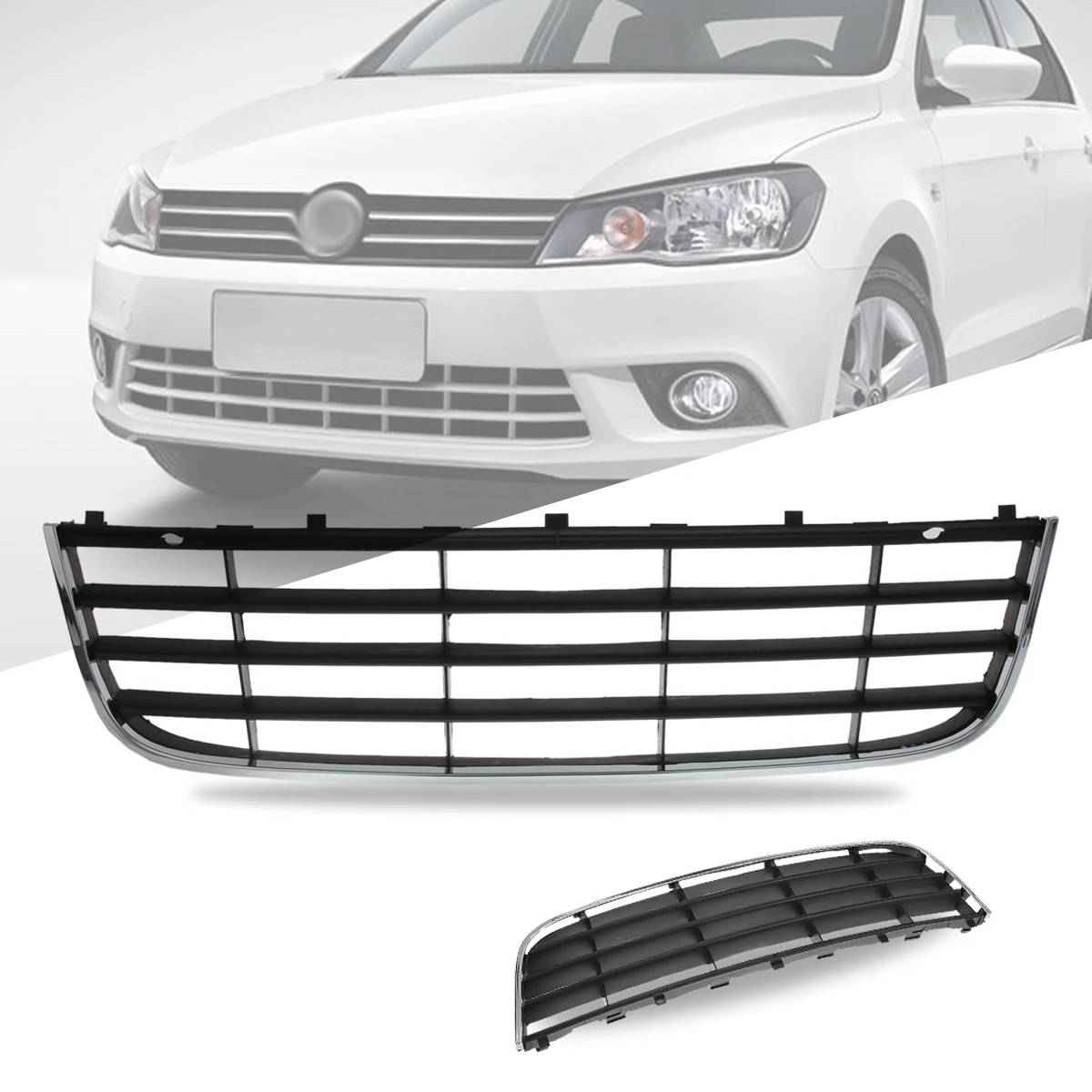 

Chrome ABS Front Lower Bumper Center Mesh Grille Vent 1K0853677C for VW Jetta MK5 2005 2006 2007 2008 2009