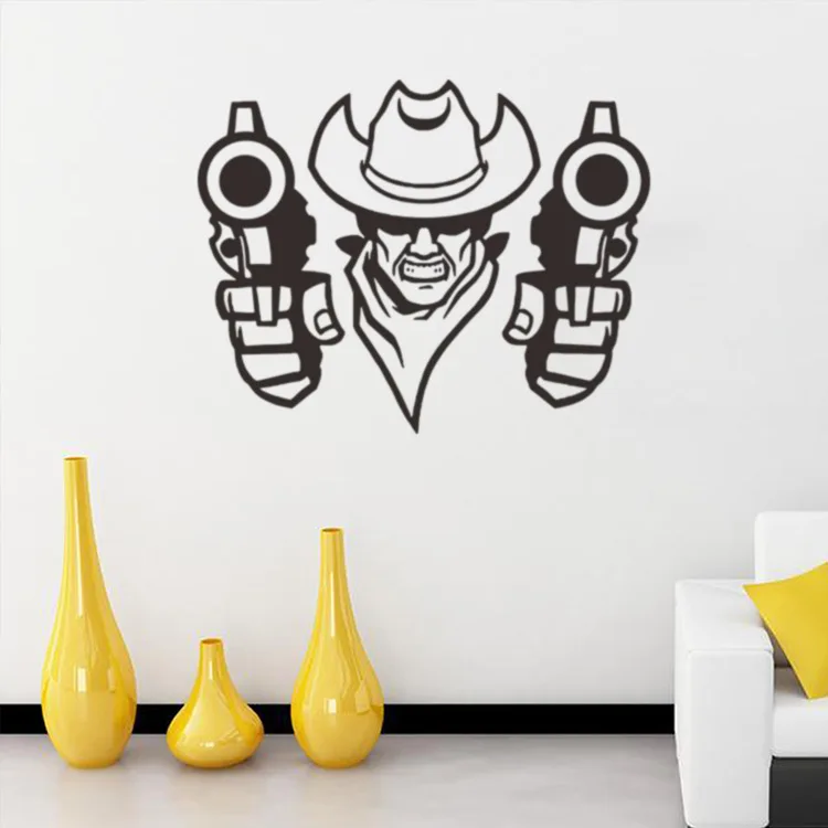 Western cowboy creative vinyl wall decal home decor living room diy art