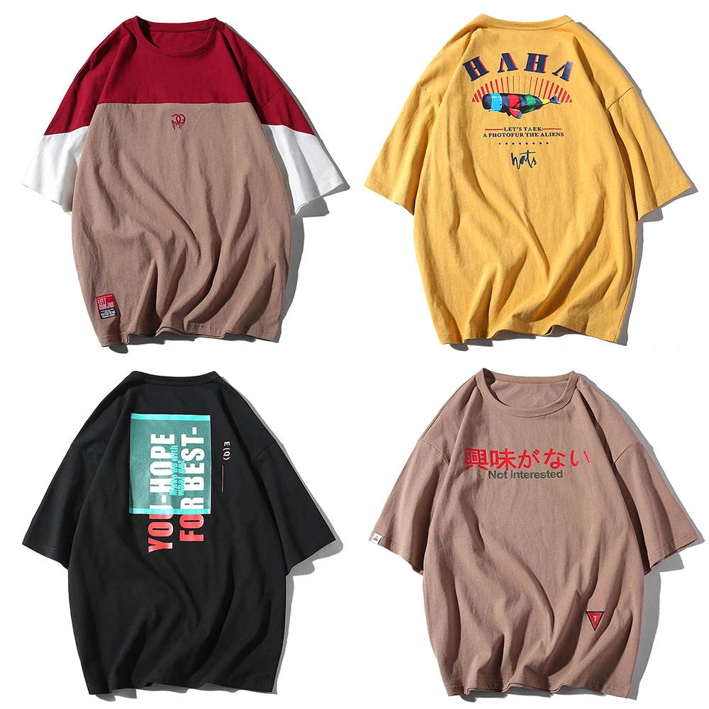 

2019 Streetwear New Arrival Men Casual Cotton Summer Tops Tees Short Sleeve T-shirt ePacket Shipping 11 Styles