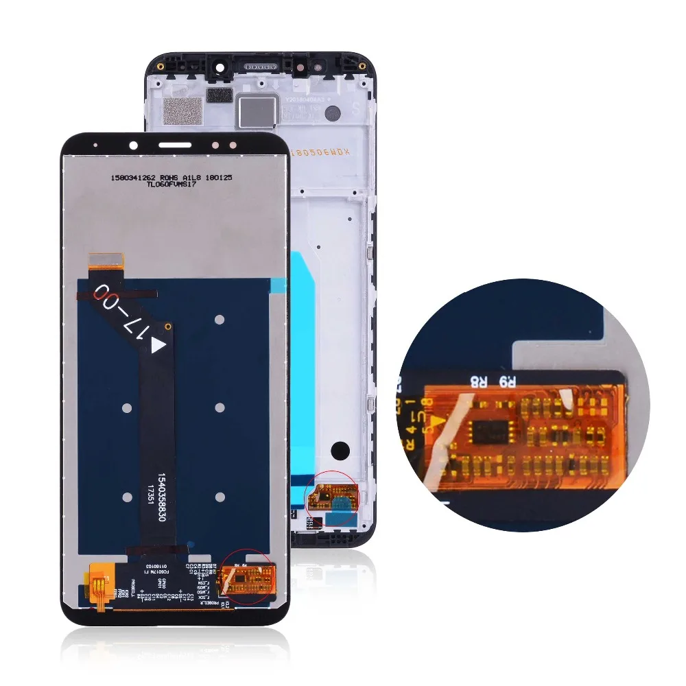 Цена 10 Штрихи Дисплей для Xiaomi Redmi 5 Plus LCD в сборе с тачскрином на рамке Оригинал 5.99 черный белый