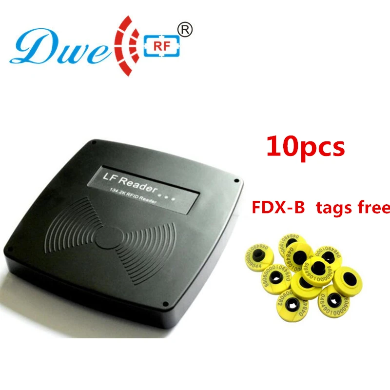 

long distance rfid reader 134.2khz fdx-b rf scanner rs232 rs485 animal tag readers with 10 em4305 ear tags free