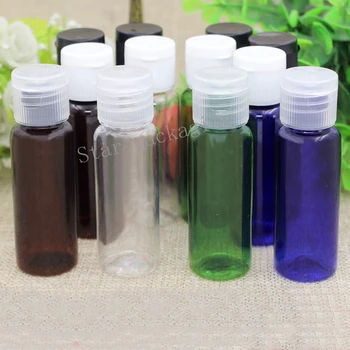 

wholesale 20ml X 50 multicolor flip top cap plastic bottle Cosmetic lotion cream PET container Travel shampoo bottles with lid