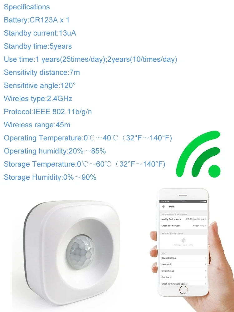 Tuya Smart Life PIR Wifi умный датчик движения Детектор домашней безопасности совместим с Alexa Google Home Mini