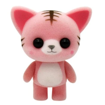 

Mini Lovely Flocking Cat Doll Animal Flocking Car Home Decoration Baby Kids Gift