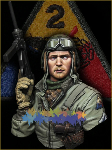 

Unassambled 1/10 US Tank Crew winter MAN bust Resin figure miniature model kits Unpainted