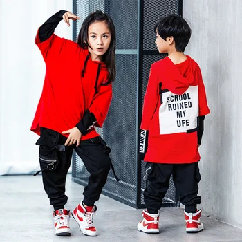 

Hot Korean Style Hip Hop Dance Clothes Jazz Hiphop Pop Suit Street Dance Wear Costumes for Kids Boys Girls Women Men Children