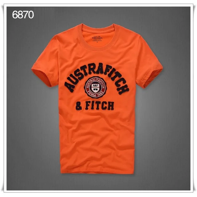 T shirt Fashion men summer tshirt high quality letter pattern size S to XXXL - Цвет: Orange 6870