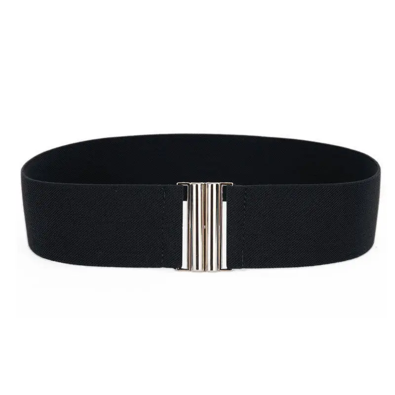 

2019 Elegant Women Lady Girl Silver Buckle Wide Stretch Elastic Fashion Corset Waist Belts Waistband Free Shipping Ceinture Cint