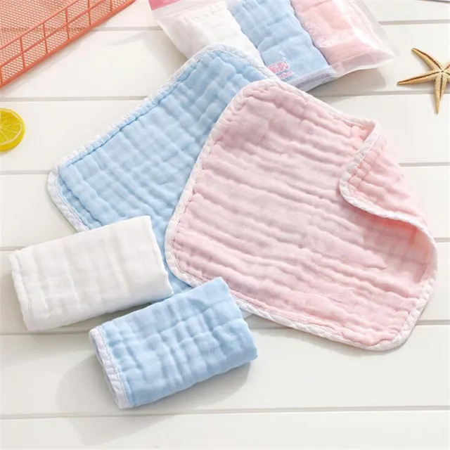 3pc/set 100 cotton solid color baby face towel square soft baby burp