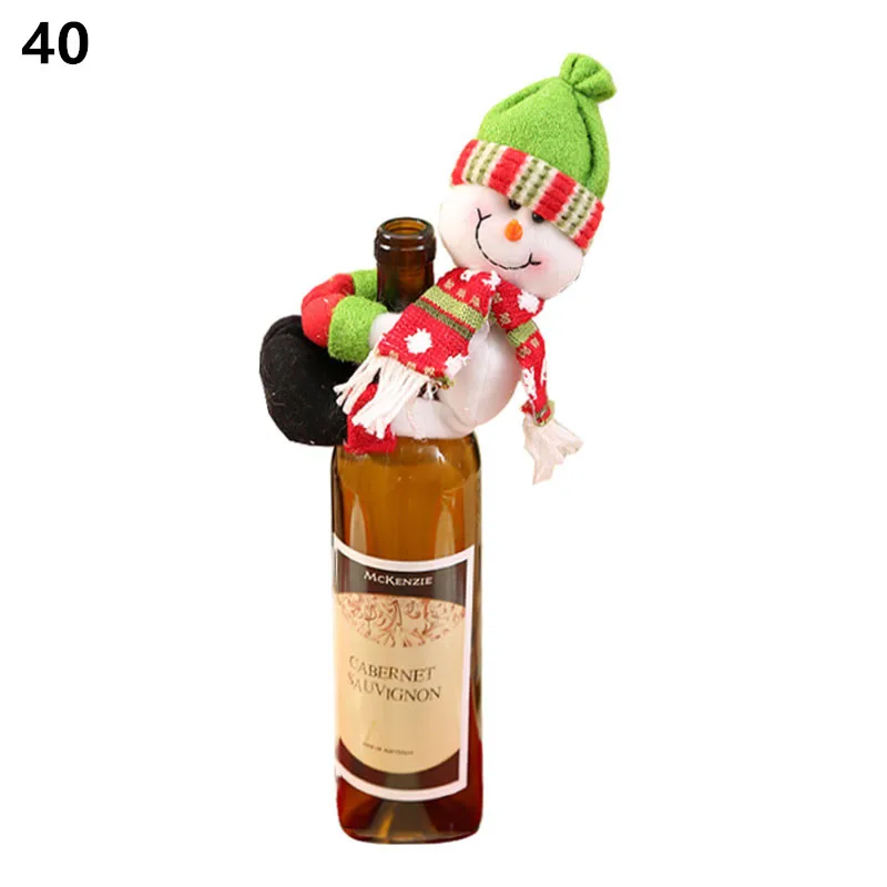 Noel новейшая Рождественская Крышка для бутылки вина Санта Клаус рождественские украшения для дома натальный Ужин Декор подарок на год - Цвет: 40-snowman