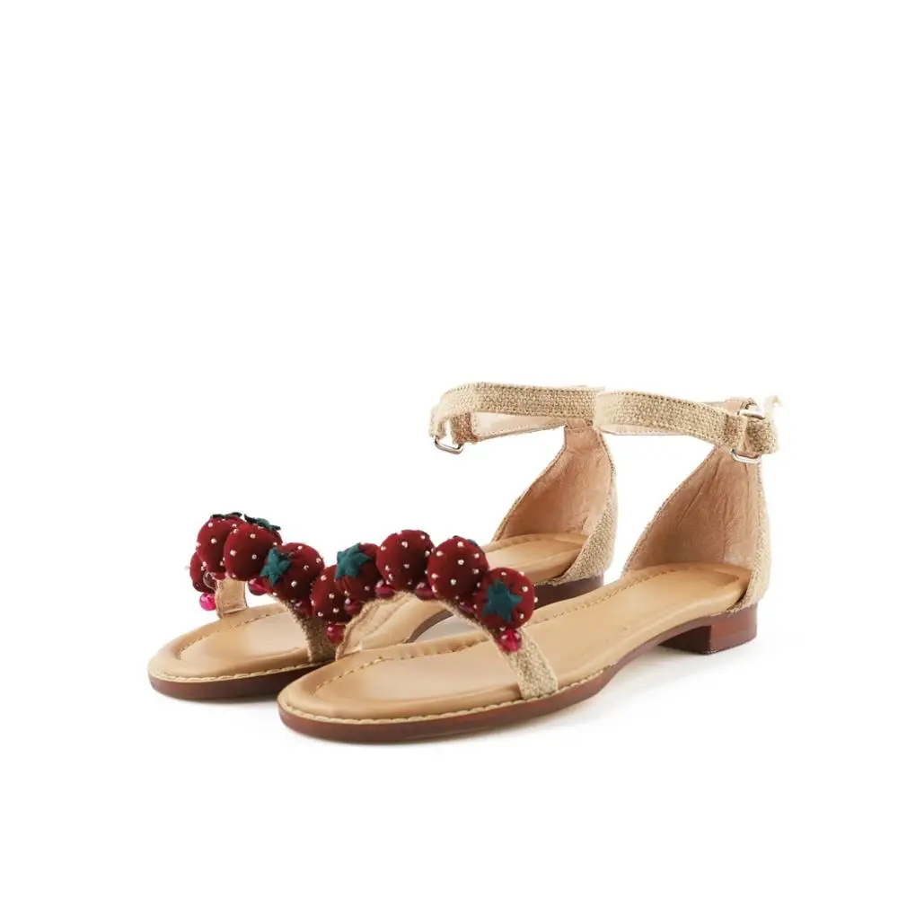 

summer new fashion women's sandals exquisite strawberry decoration comfortable sandals casual women shoes